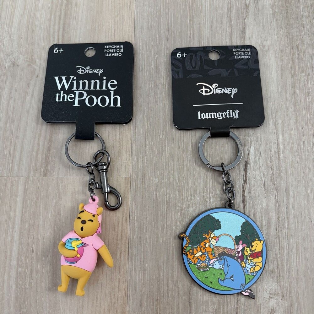 Loungefly Disney Keychain Winnie The Pooh Eeyore Tigger Piglet Lot Of 2 NEW